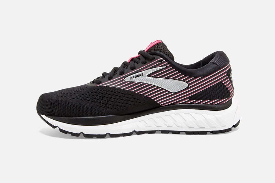 Addiction 14 Road Brooks Running Shoes NZ Womens - Black/Pink/Silver - YEXZFT-739